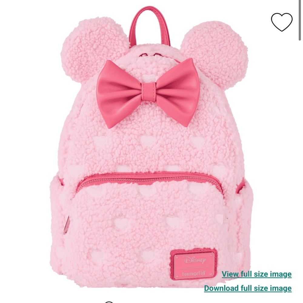 Loungefly Minnie Mouse Exclusive Hearts Strawberry Scented Sherpa Bundle - Picture 8 of 13